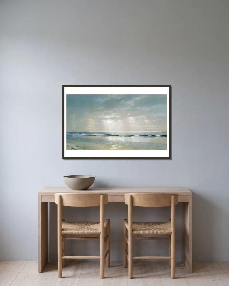 Surf av William Trost Richards inramad på en vägg