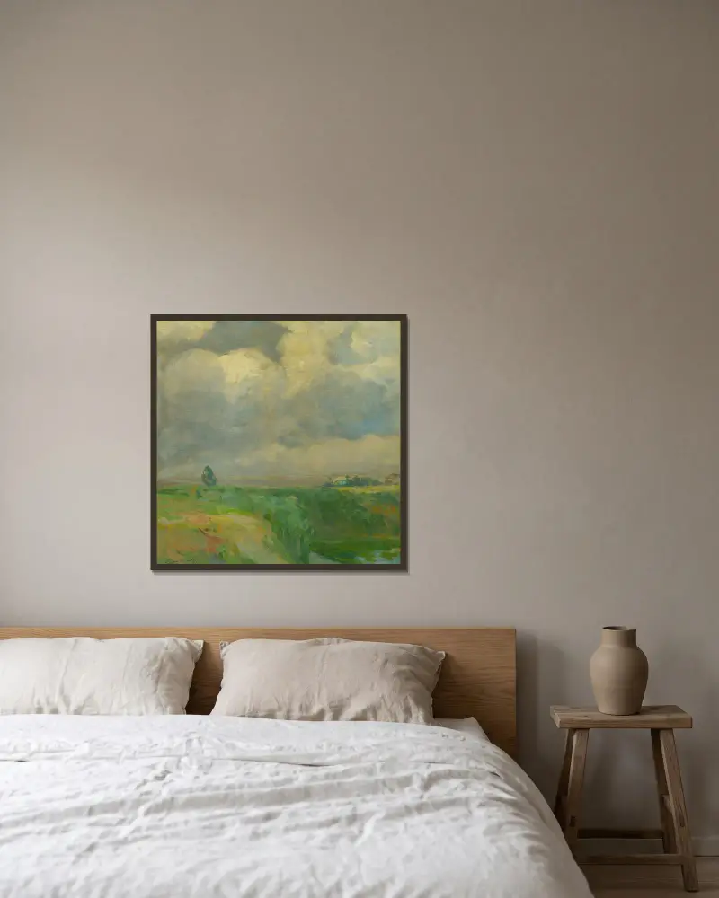 Cloudy av Ľudovít Čordák inramad på en vägg