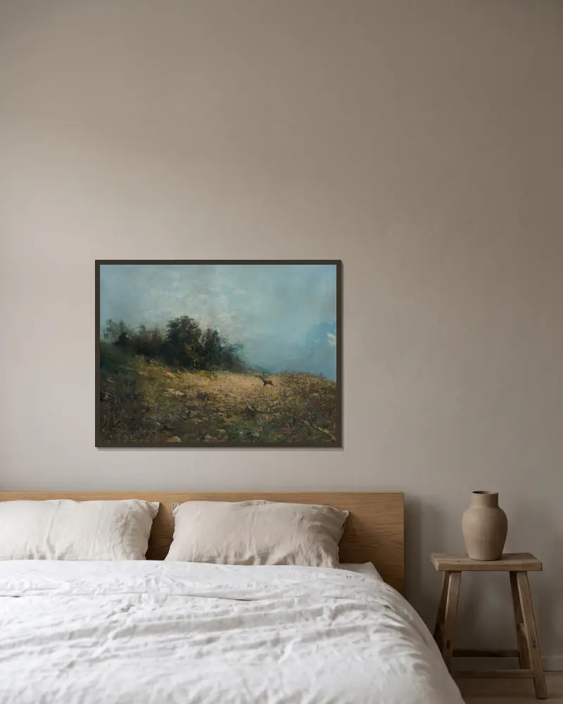 In a Glade av Ľudovít Pitthordt inramad på en vägg
