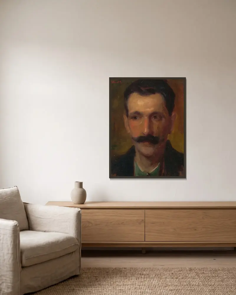 Mužská hlava, Ľudovít Pitthordt v rámu na stěně