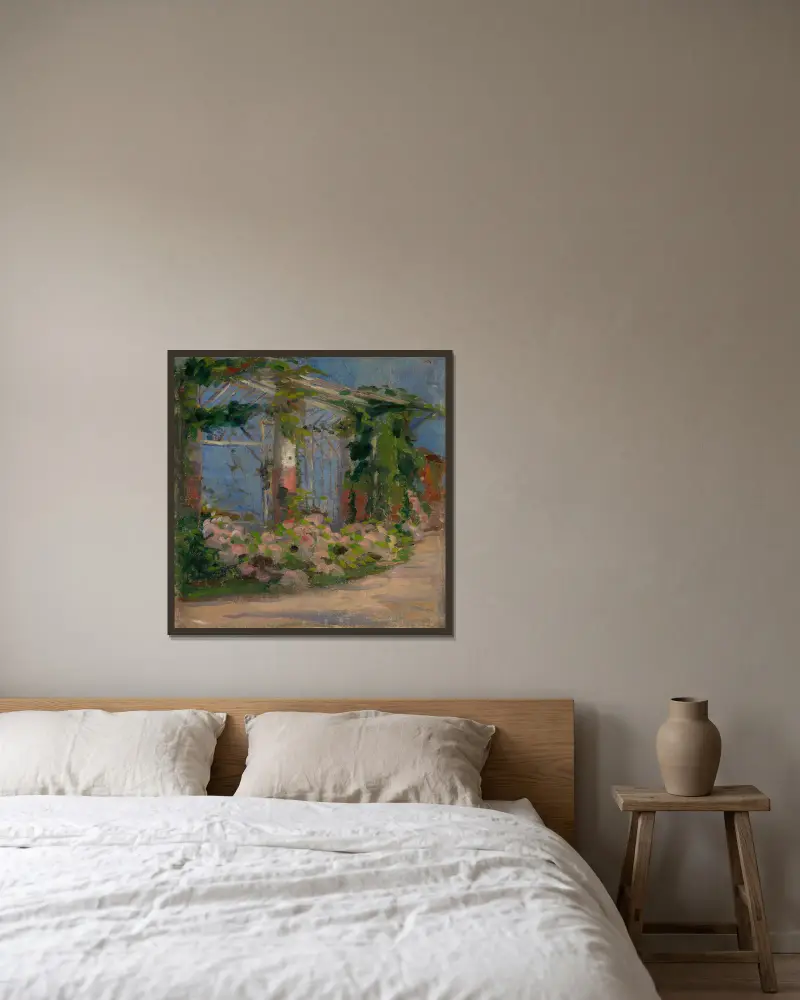 Motif from Garden av Ľudovít Pitthordt inramad på en vägg