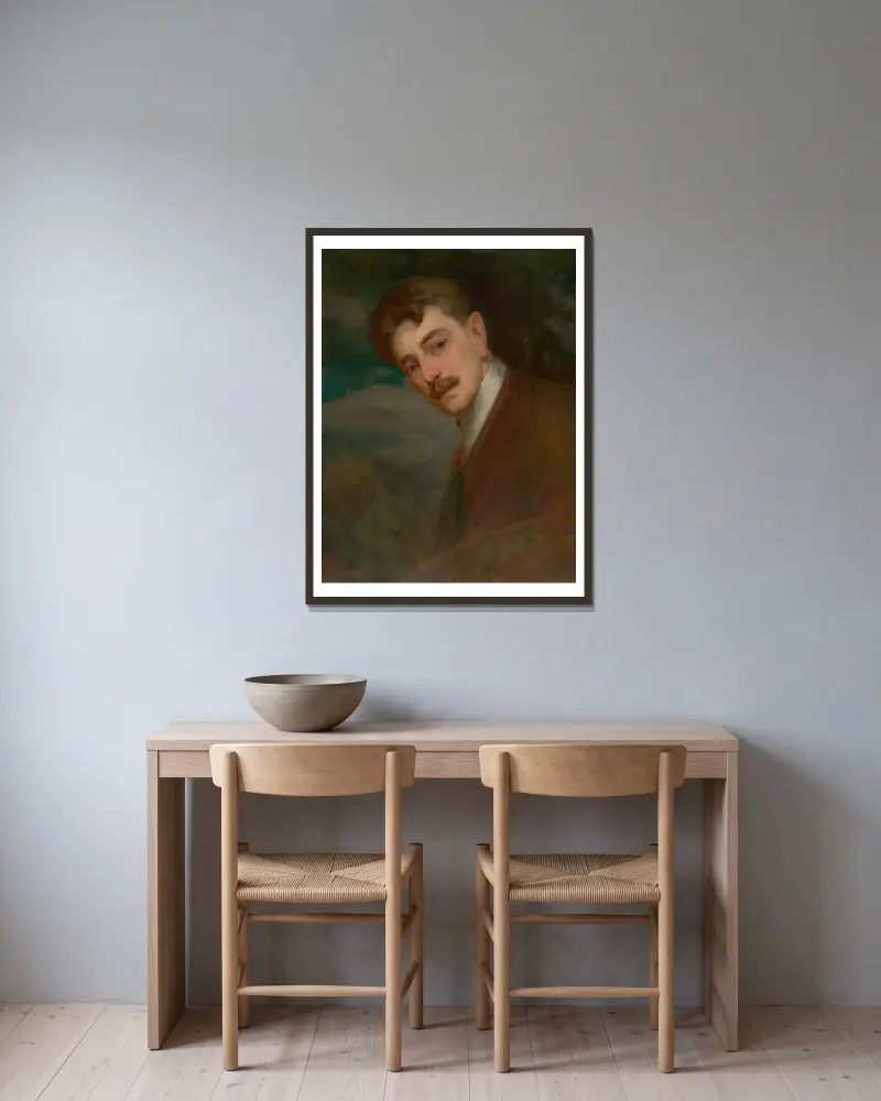 Self-Portrait, 1900 av Ľudovít Pitthordt inramad på en vägg