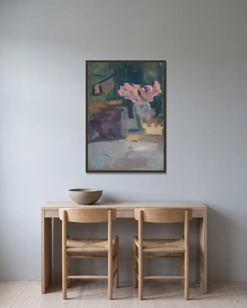 Spring Motif with a Bouquet av Ľudovít Pitthordt inramad på en vägg