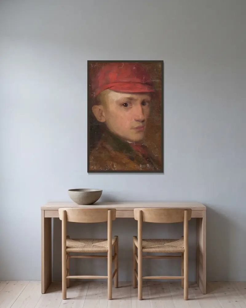 Studie eines Jungen von Ľudovít Pitthordt gerahmt an einer Wand