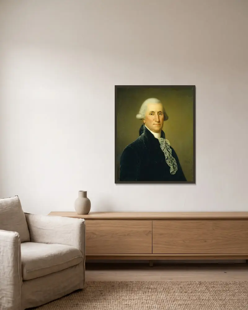 George Washington av Adolf Ulrik Wertmüller inramad på en vägg