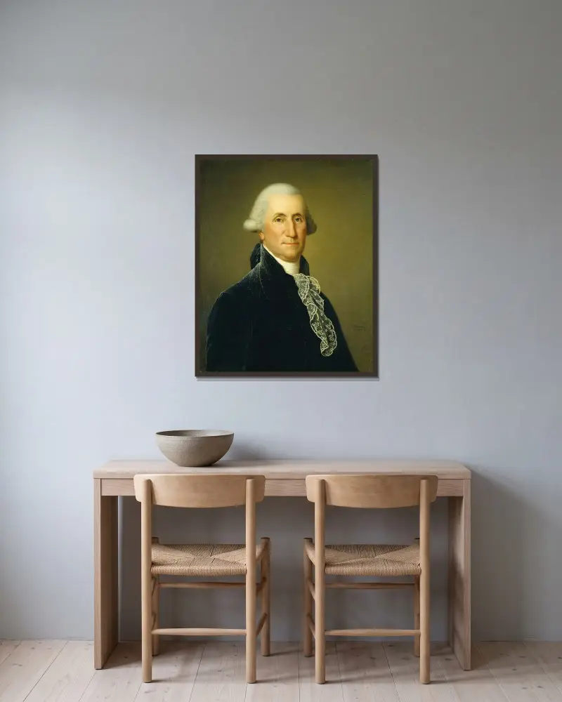 George Washington av Adolf Ulrik Wertmüller inramad på en vägg