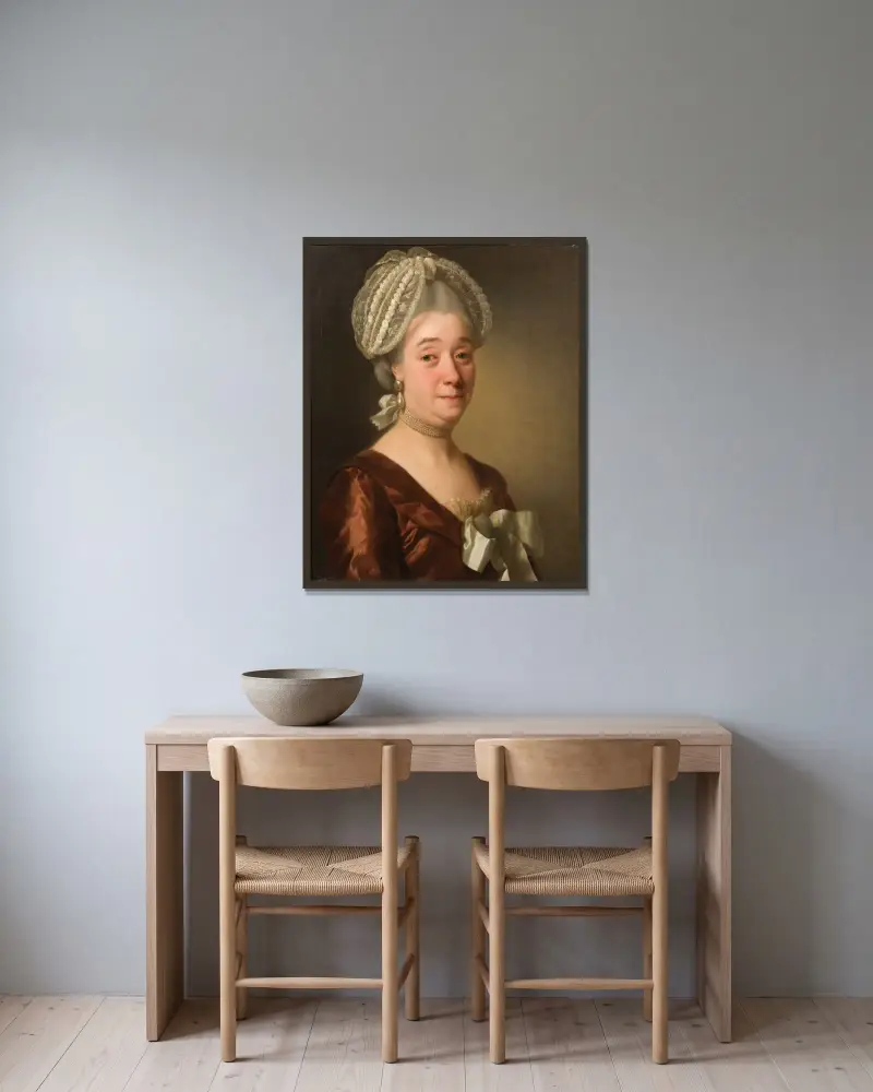 Maria Ravens av Adolf Ulrik Wertmüller inramad på en vägg