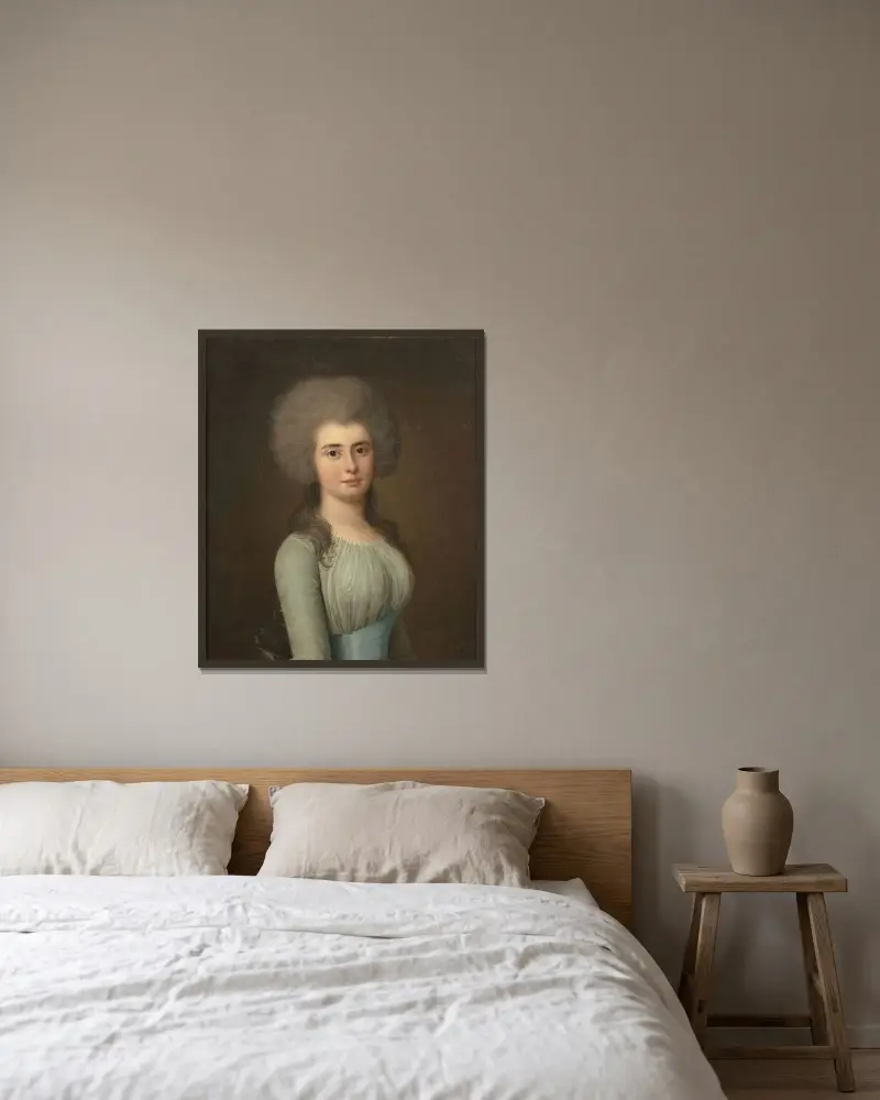 Porträtt av madame Barton, född Margaret Black av Adolf Ulrik Wertmüller inramad på en vägg