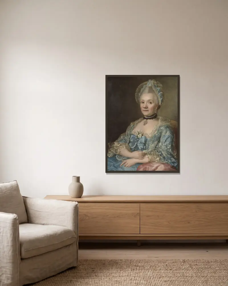 Dorothea Elisabeth Schultz av Ulrika Pasch inramad på en vägg
