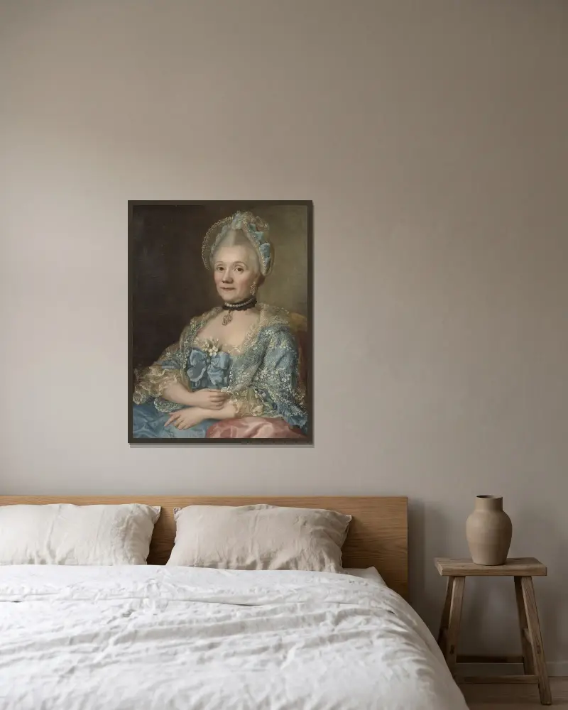 Dorothea Elisabeth Schultz av Ulrika Pasch inramad på en vägg