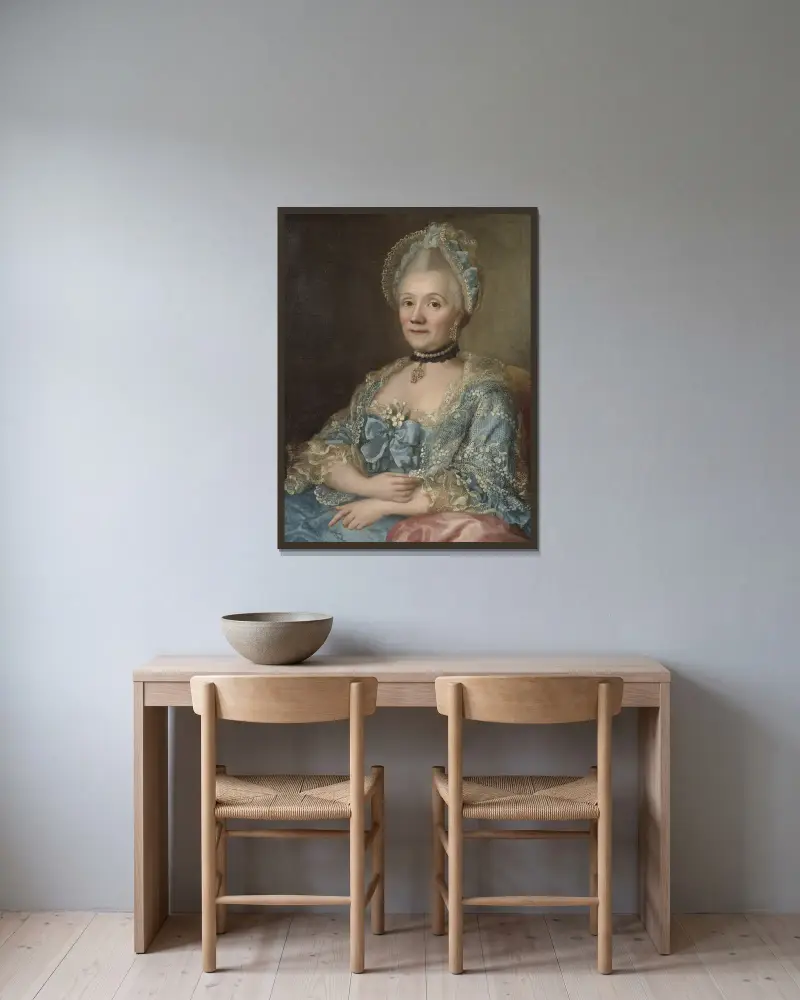 Dorothea Elisabeth Schultz av Ulrika Pasch inramad på en vägg