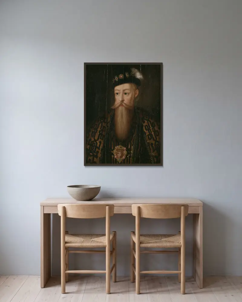 Johan III (1537–1592), Sveriges kung av Ulrika Pasch inramad på en vägg