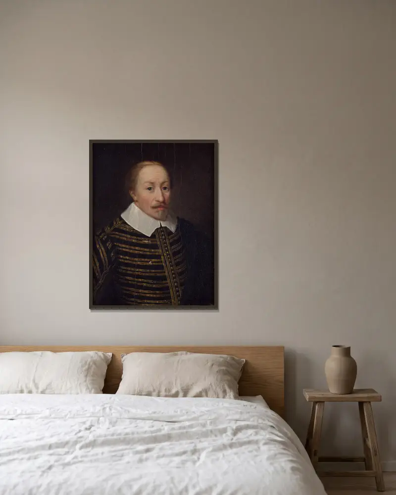 Karl IX, 1550-1611 av Ulrika Pasch inramad på en vägg
