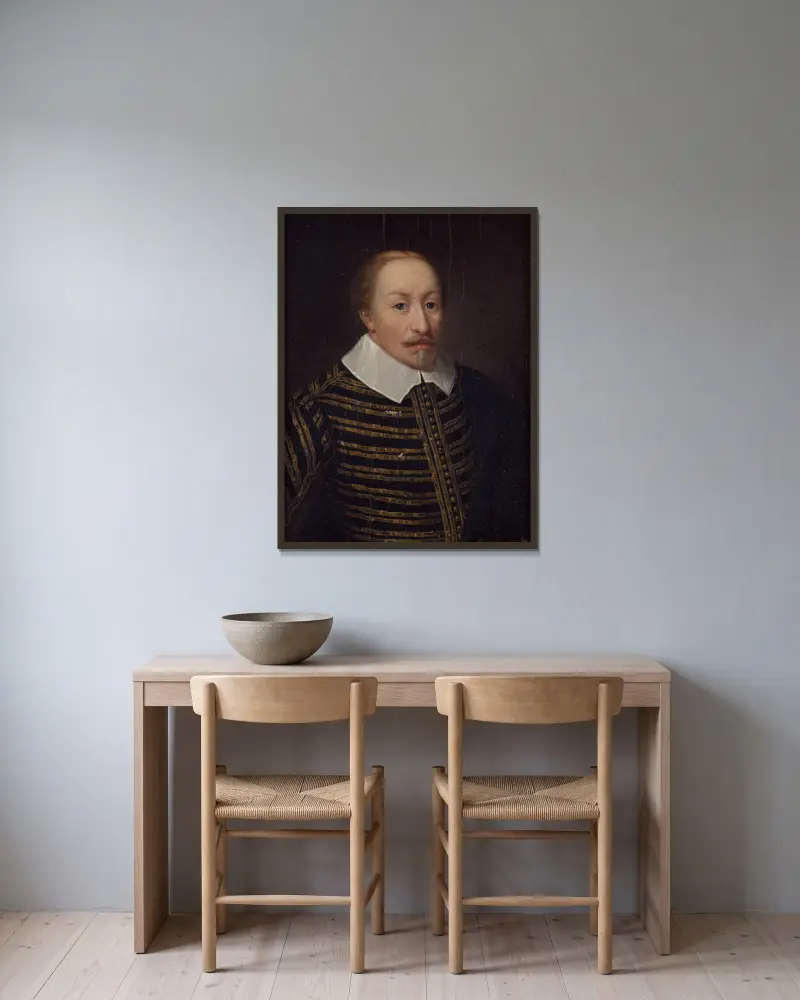 Karl IX, 1550-1611 av Ulrika Pasch inramad på en vägg