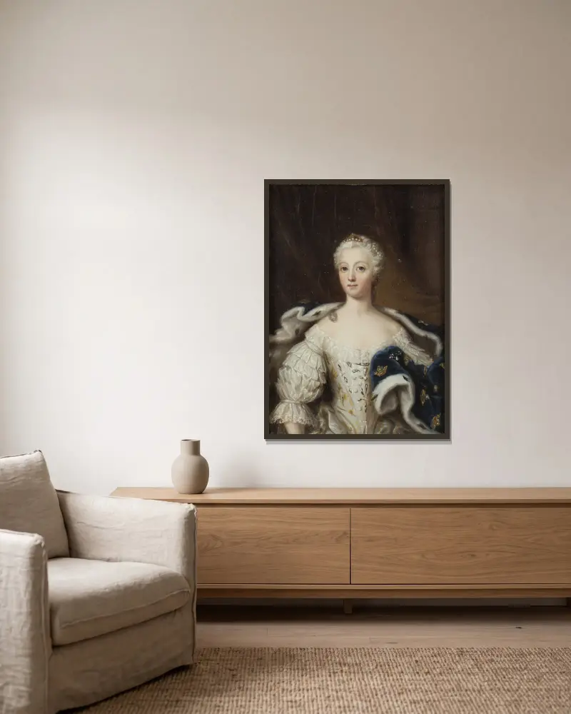 Luise Ulrike von Preußen, Königin von Schweden von Ulrika Pasch gerahmt an einer Wand