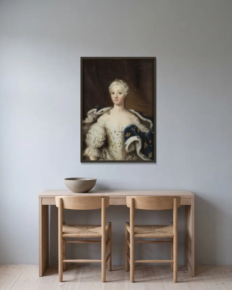 Luise Ulrike von Preußen, Königin von Schweden von Ulrika Pasch gerahmt an einer Wand