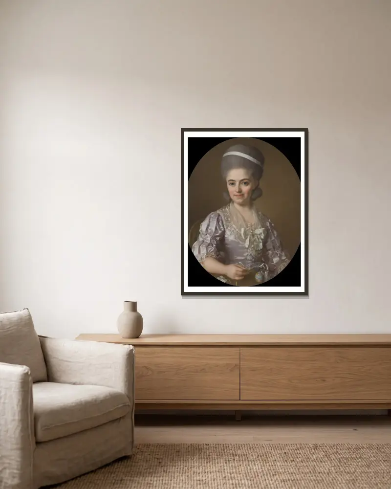 Lovisa Sofia af Geijerstam, 1755–1802 av Ulrika Pasch inramad på en vägg