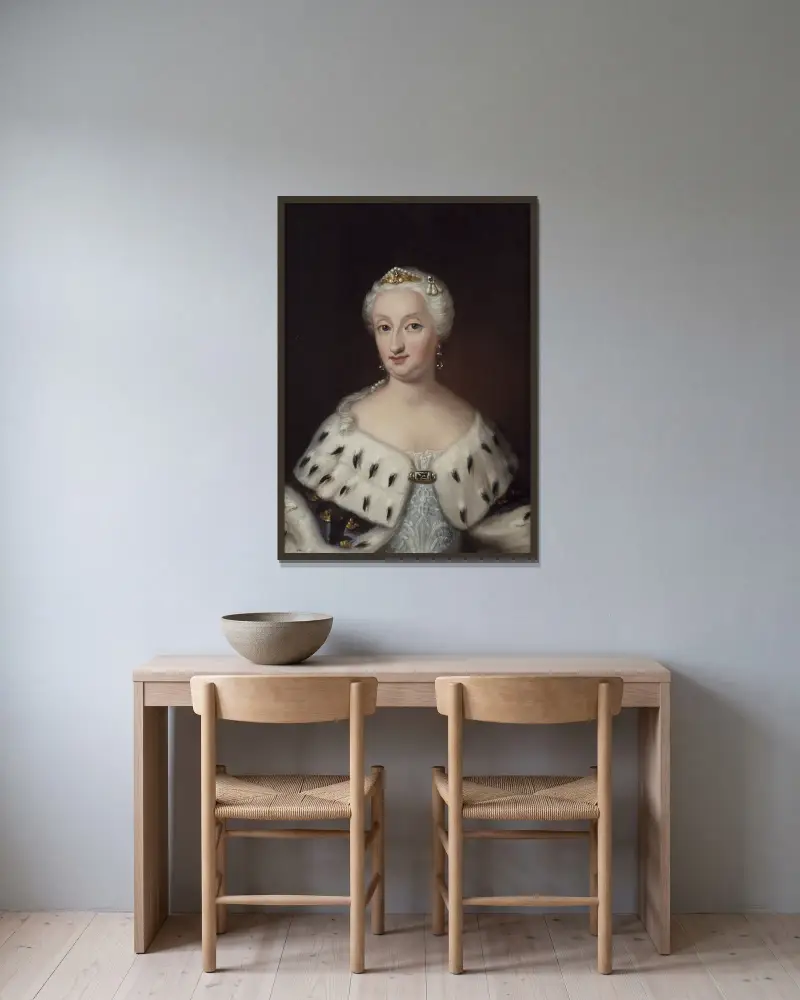 Ulrika Eleonora d.y. (1688–1741), drottning av Sverige av Ulrika Pasch inramad på en vägg