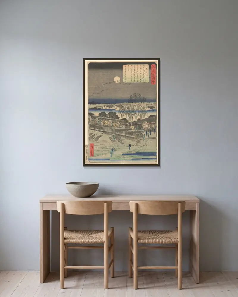 Emonzaka, Utagawa Hiroshige w ramie na ścianie