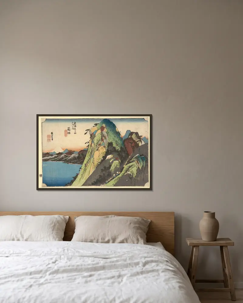 Hakone; jezero (Kosui), Utagawa Hiroshige v rámu na stěně