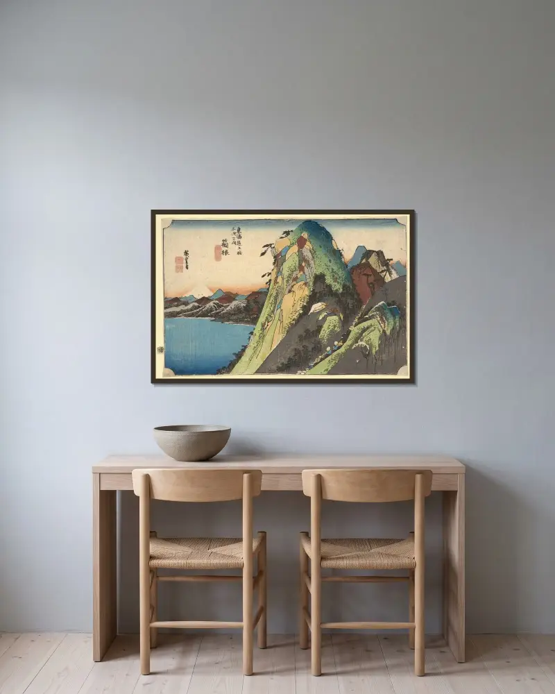 Hakone; jezero (Kosui), Utagawa Hiroshige v rámu na stěně