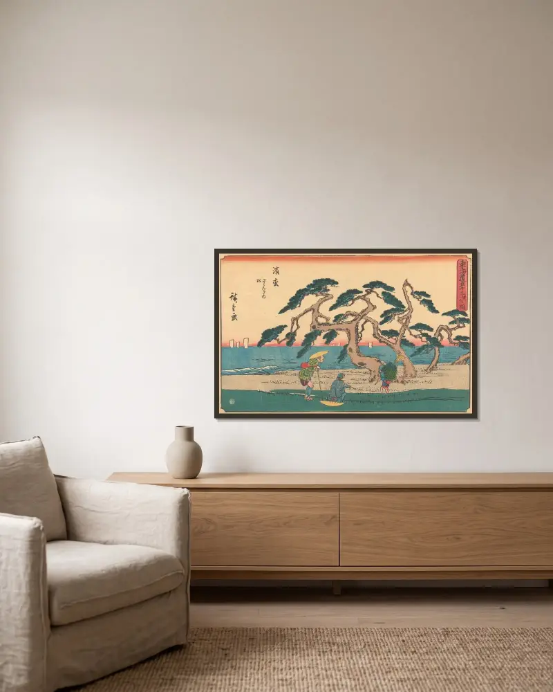 Hamamatsu, 1841, Utagawa Hiroshige w ramie na ścianie