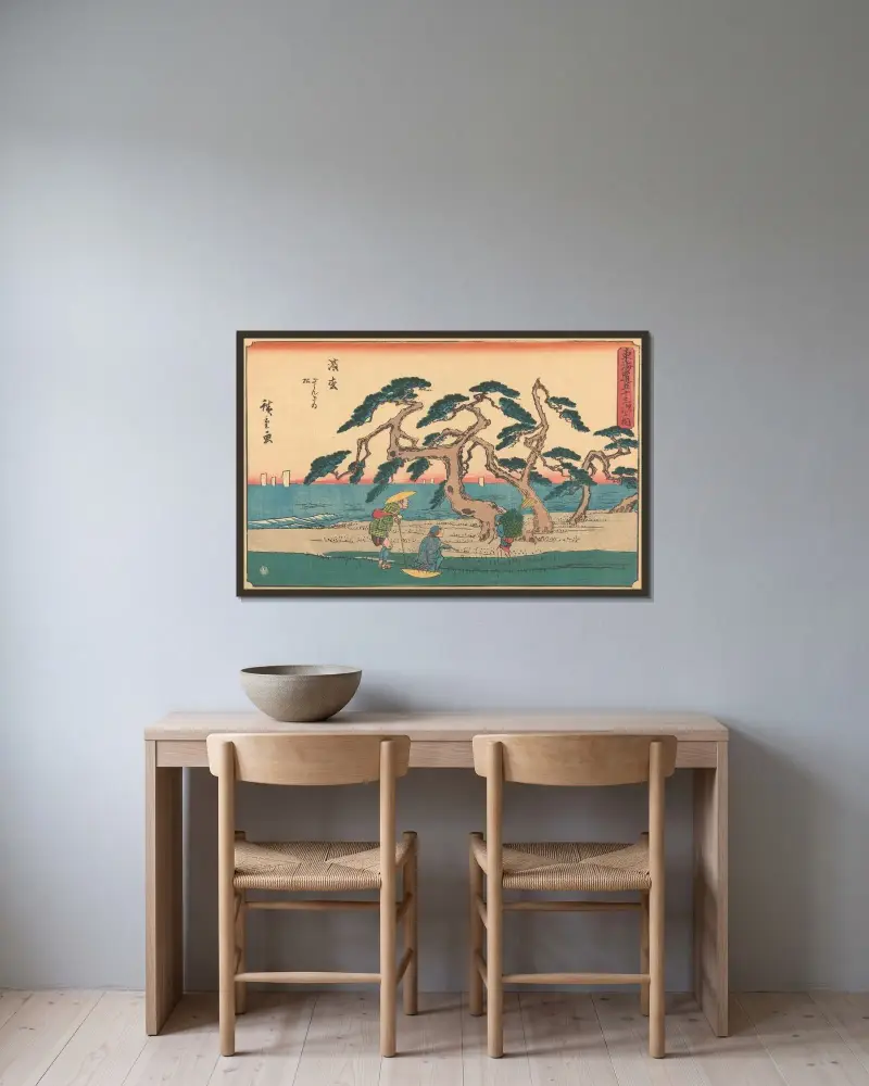 Hamamatsu, 1841, Utagawa Hiroshige w ramie na ścianie