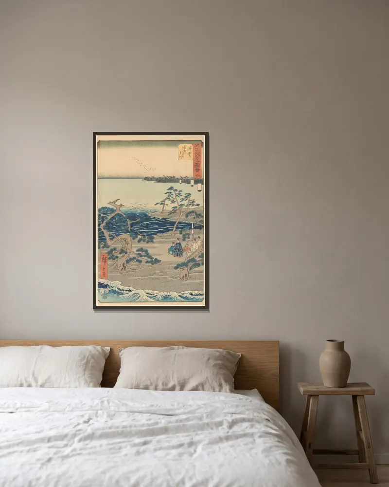 Hamamatsu, 1855, Utagawa Hiroshige w ramie na ścianie