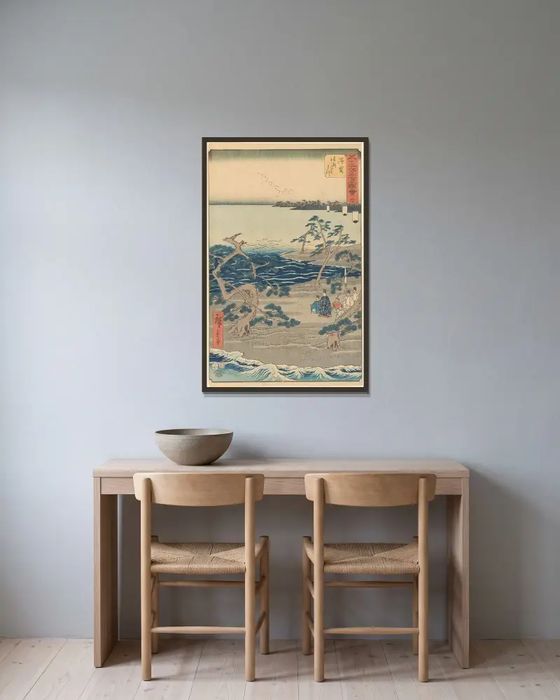 Hamamatsu, 1855, Utagawa Hiroshige w ramie na ścianie