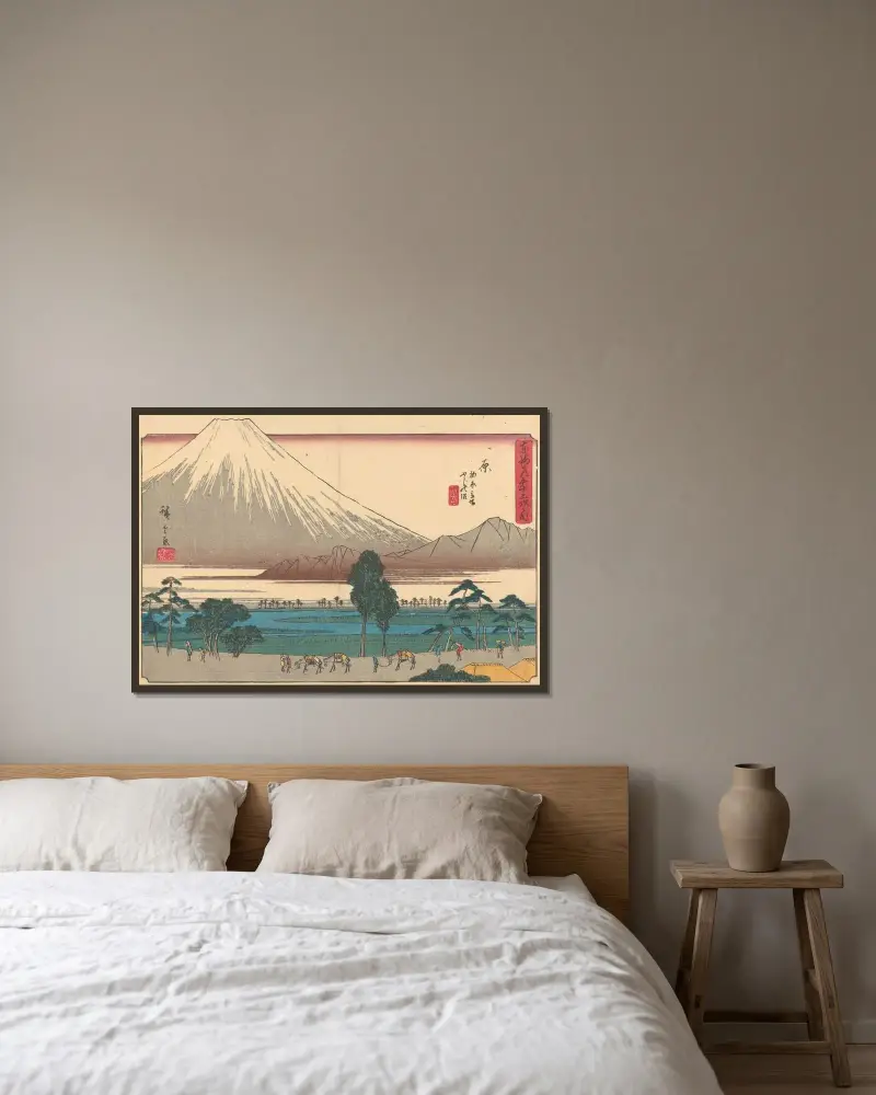 Hara, 1841 av Utagawa Hiroshige inramad på en vägg