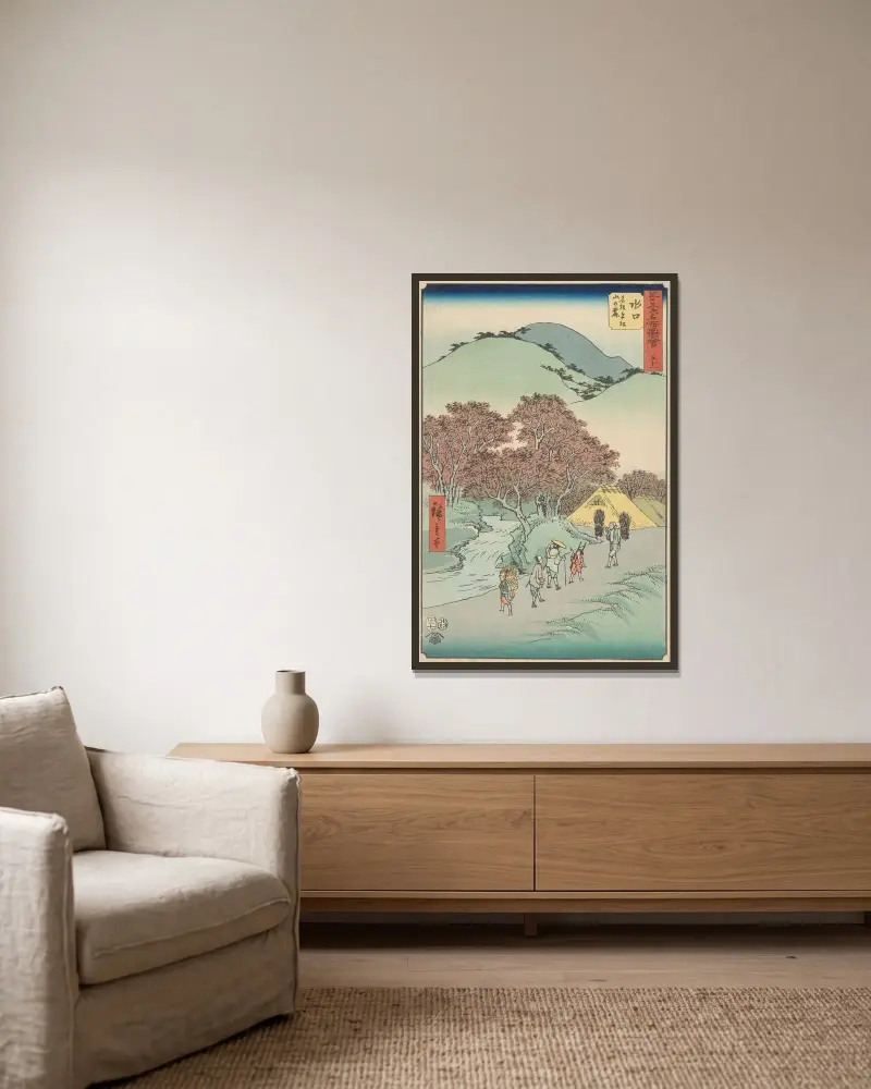 Minakuchi, Utagawa Hiroshige w ramie na ścianie
