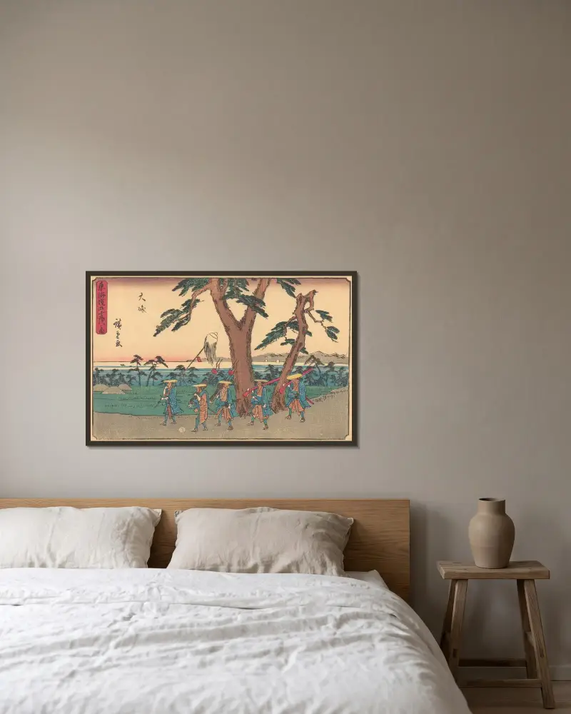 Oiso, 1841, Utagawa Hiroshige v rámu na stěně