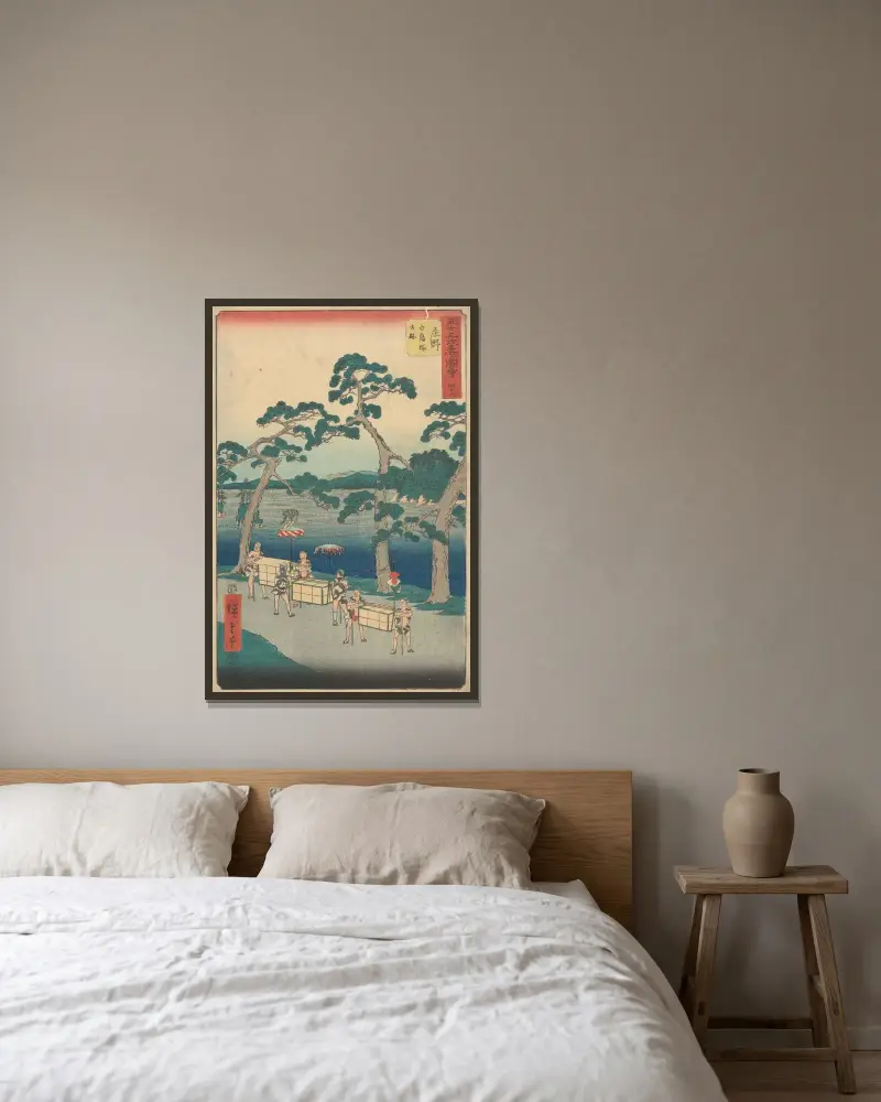 Shono, 1855, Utagawa Hiroshige v rámu na stěně