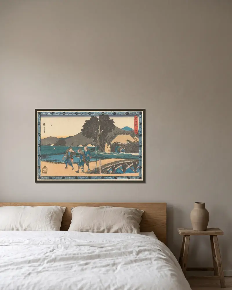 Trzej roninowie w drodze, Utagawa Hiroshige w ramie na ścianie