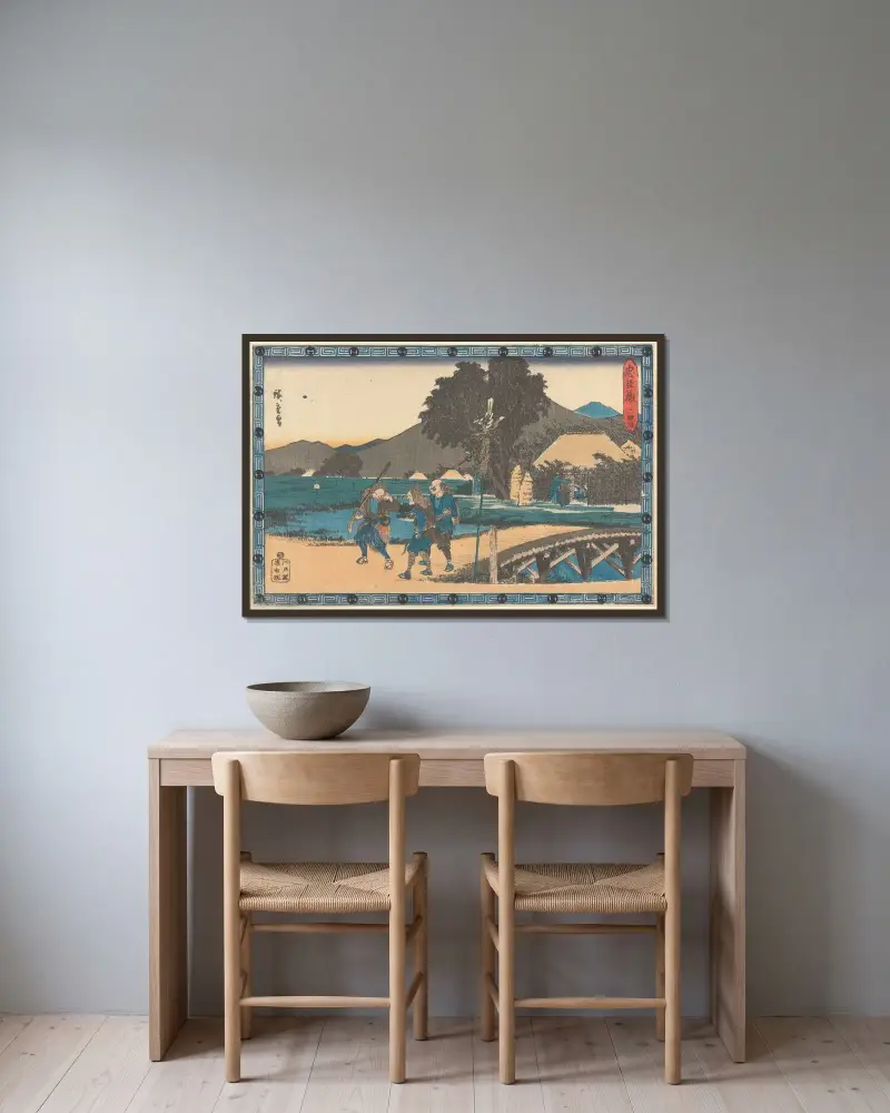 Trzej roninowie w drodze, Utagawa Hiroshige w ramie na ścianie