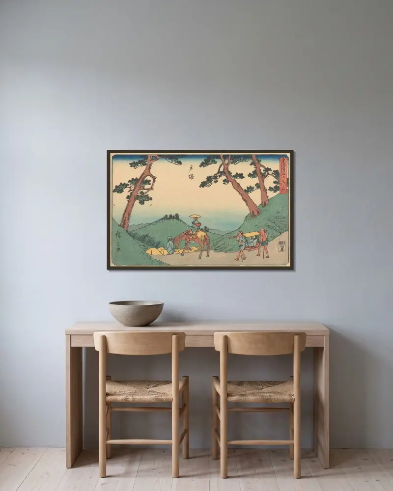 Totsuka, 1841, Utagawa Hiroshige v rámu na stěně