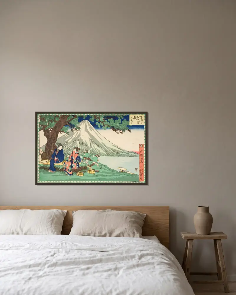 Osmá scéna; Cesta, Utagawa Kuniyoshi v rámu na stěně
