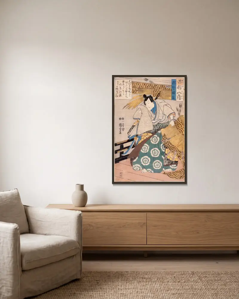 Przejaśnienie po burzy dla Takechiego, Utagawa Kuniyoshi w ramie na ścianie