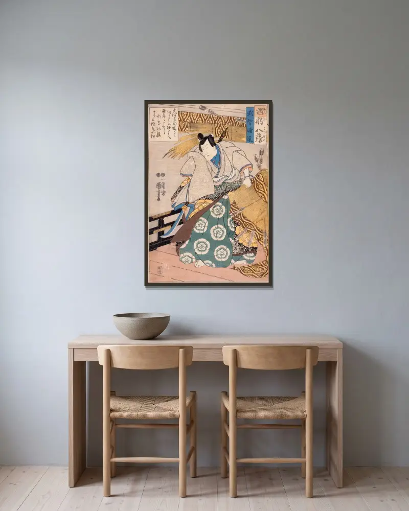Przejaśnienie po burzy dla Takechiego, Utagawa Kuniyoshi w ramie na ścianie