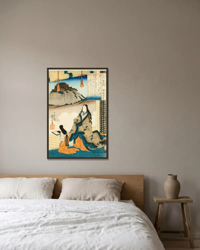 Císařovna Džitó Tennó, Utagawa Kuniyoshi v rámu na stěně
