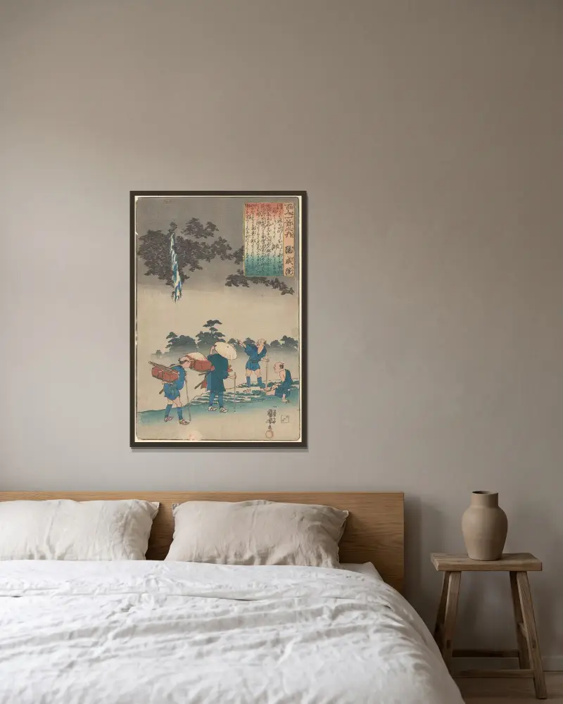 Wodospad nocą, Utagawa Kuniyoshi w ramie na ścianie