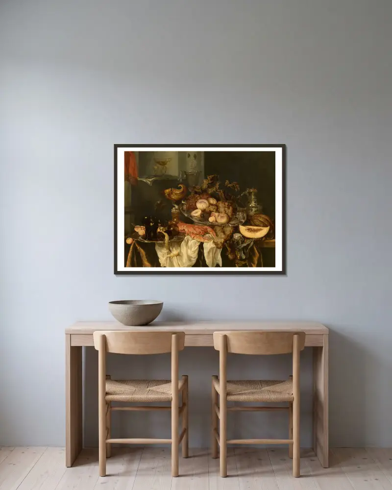 Zátiší, – Nr. 1, Abraham van Beyeren v rámu na stěně