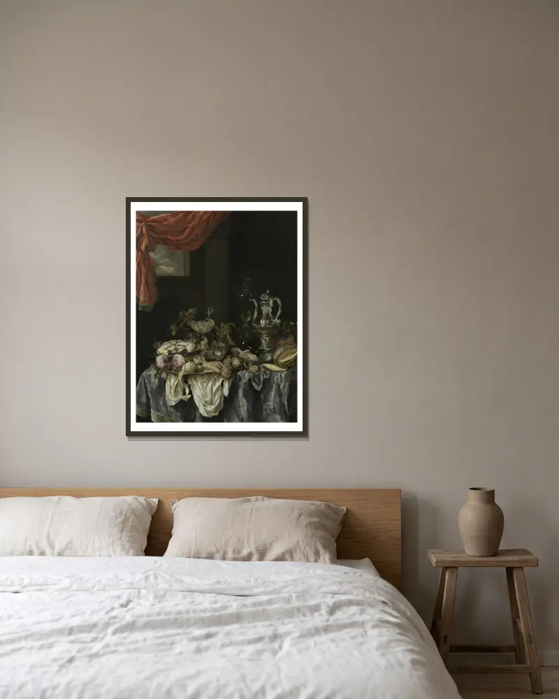 Prunkstück, 1654 von Abraham van Beyeren gerahmt an einer Wand