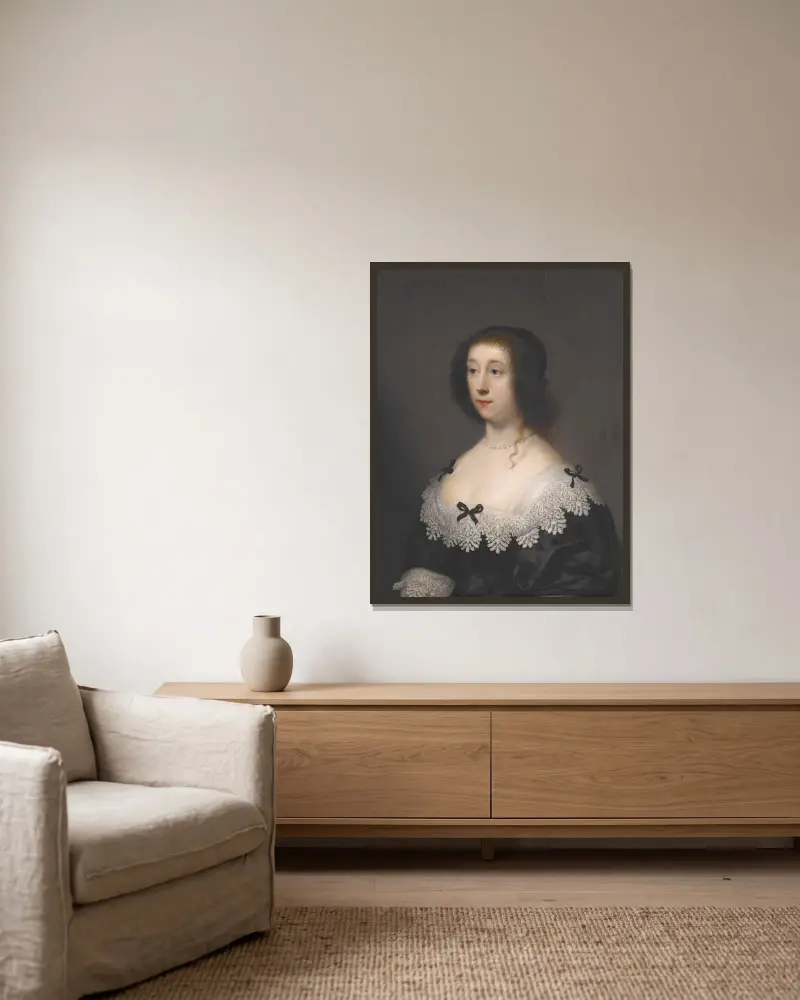 Lettice Morison, vicomtessa Falkland av Cornelis Jonson van Ceulen inramad på en vägg