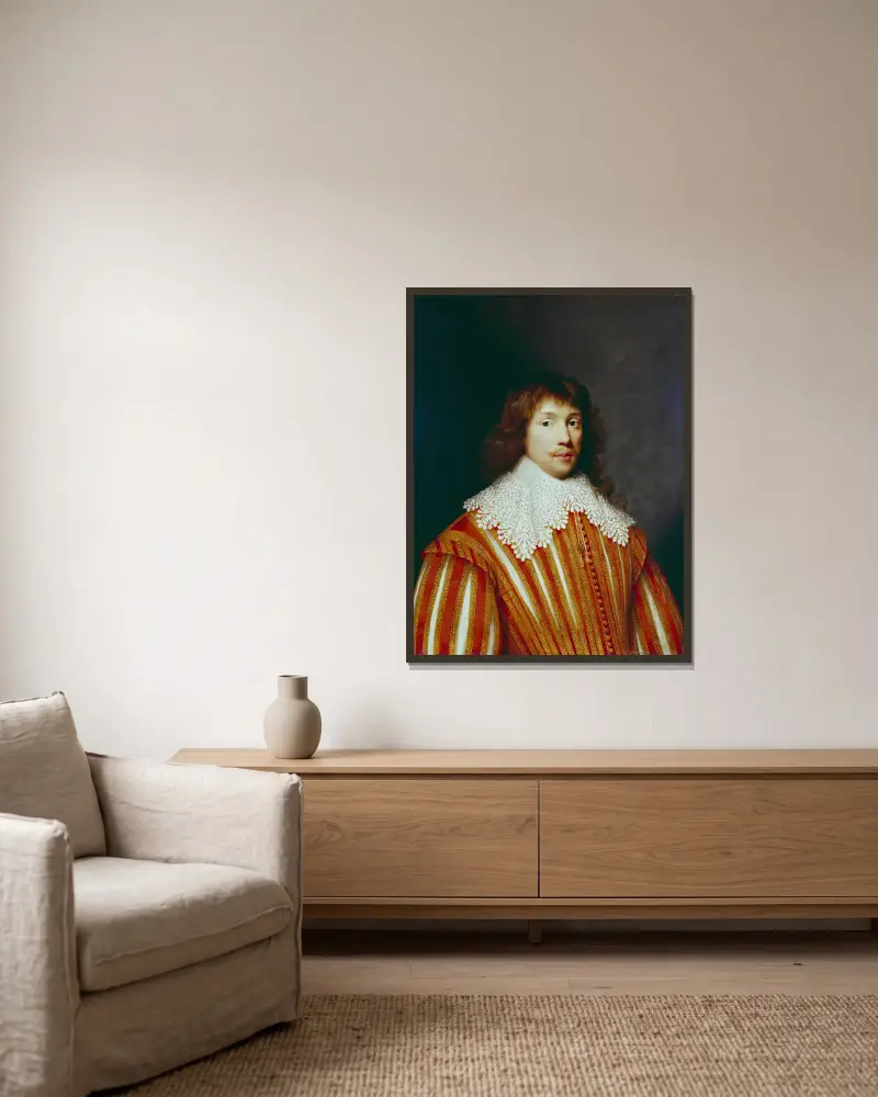 William Fitzwilliam, andre lord Fitzwilliam av Liffer av Cornelis Jonson van Ceulen inramad på en vägg