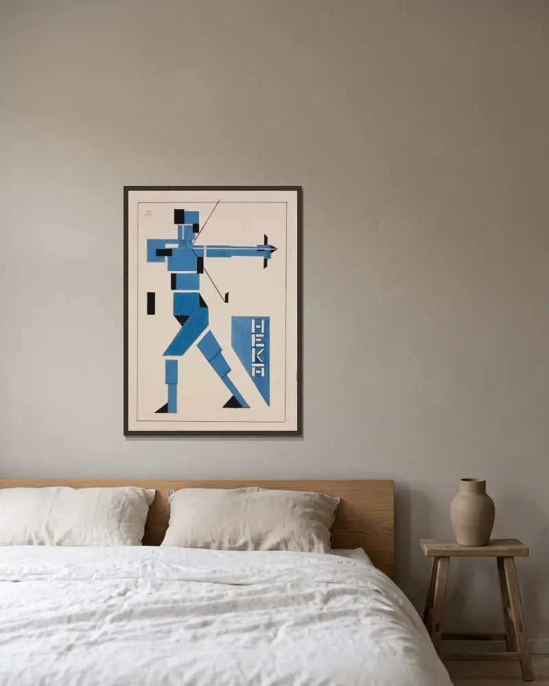 Design for Poster av Theo van Doesburg inramad på en vägg