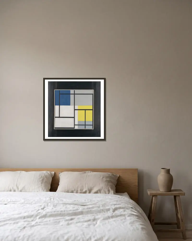 Simultaneous Composition av Theo van Doesburg inramad på en vägg
