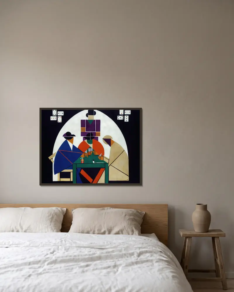 The Cardplayers av Theo van Doesburg inramad på en vägg