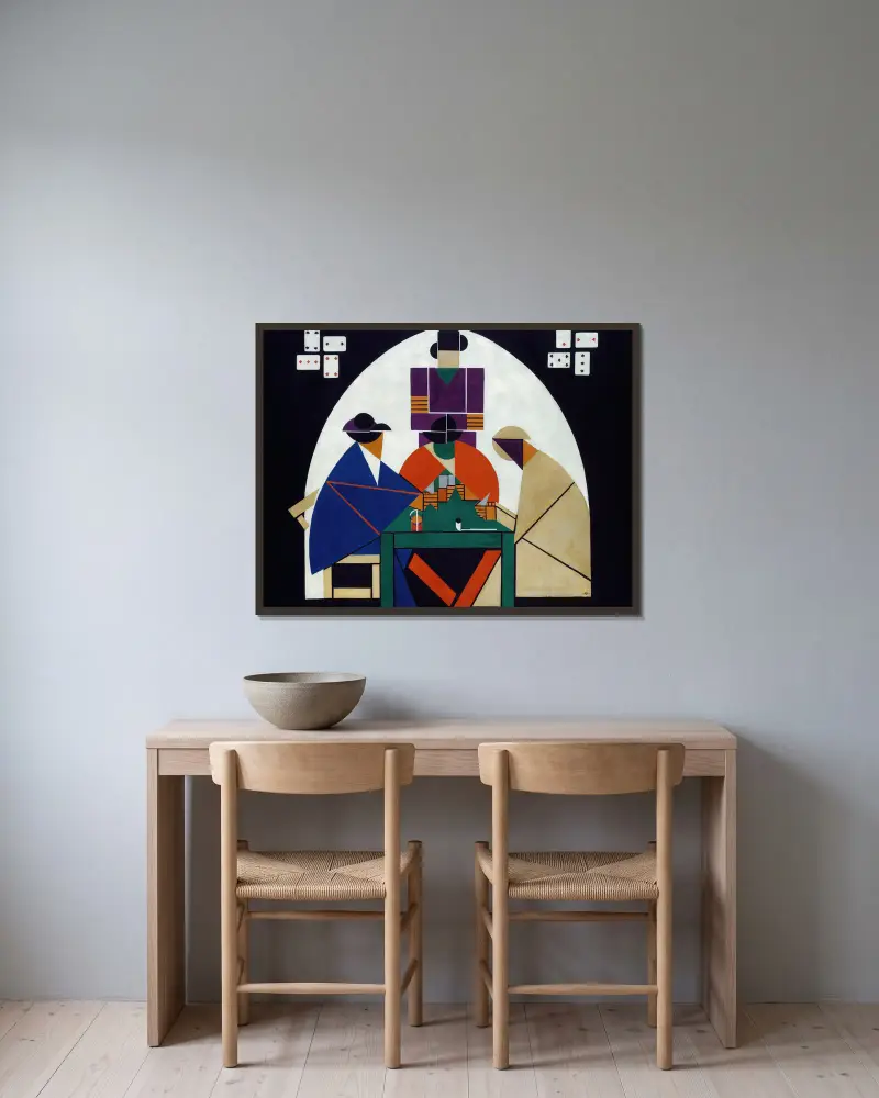 The Cardplayers av Theo van Doesburg inramad på en vägg