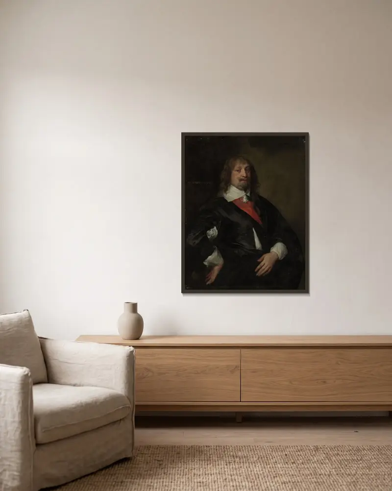 Porträtt av Sir Robert Howard av Anthony van Dyck inramad på en vägg